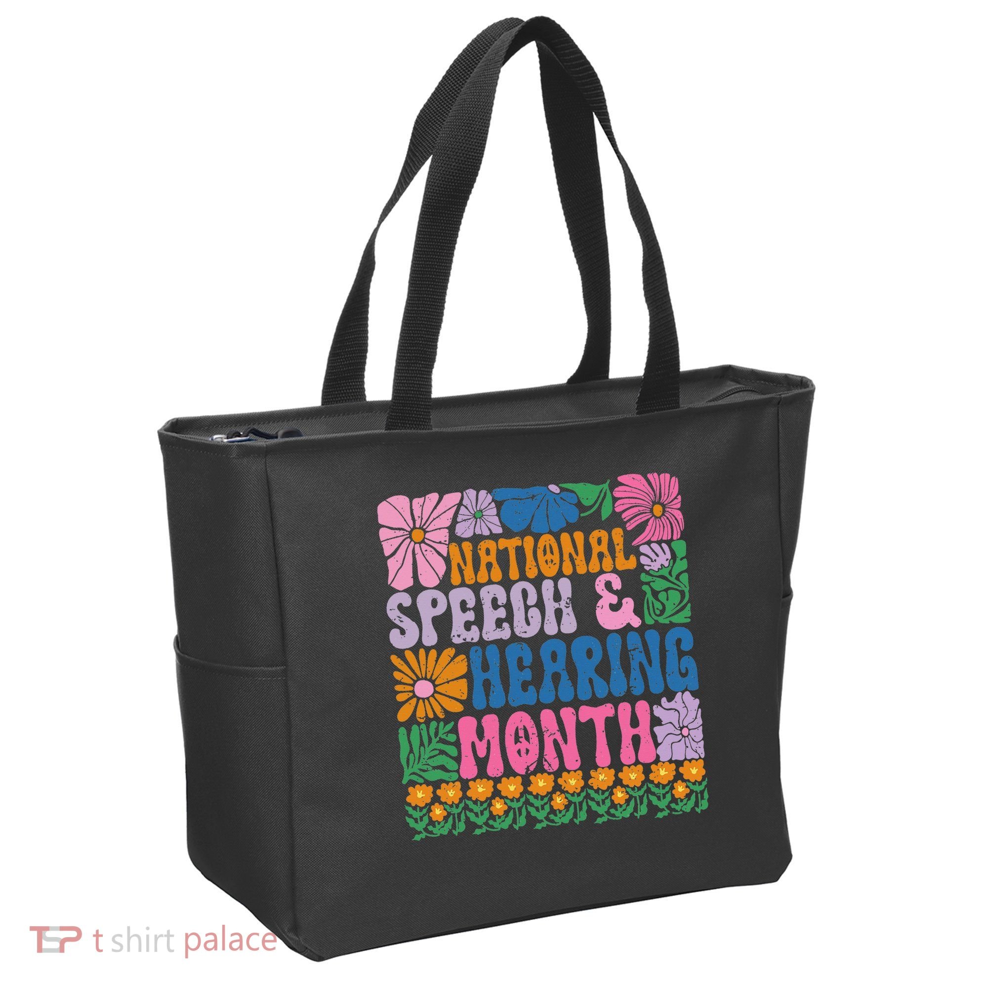 Boho Flower National Speech And Hearing Month SLP Therapist Tote Bag