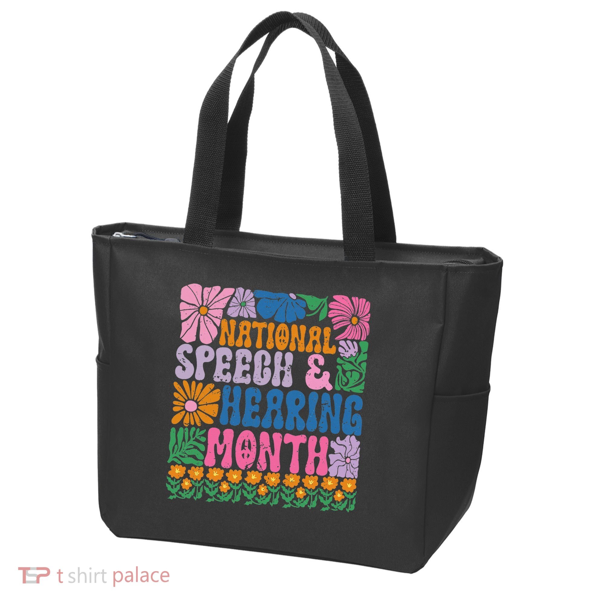 Boho Flower National Speech And Hearing Month SLP Therapist Tote Bag