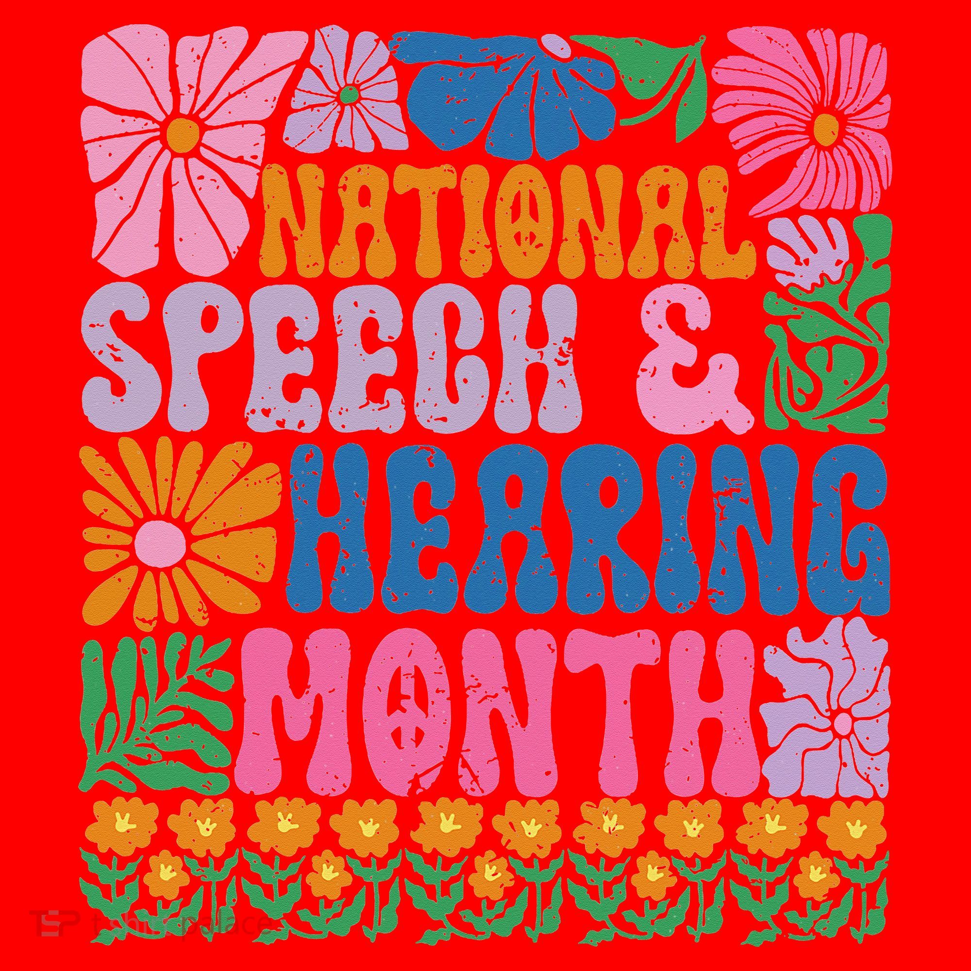 Boho Flower National Speech And Hearing Month SLP Therapist Santa Hat