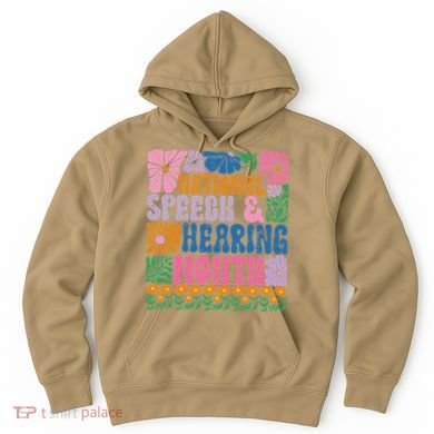 Boho Flower National Speech And Hearing Month SLP Therapist Hoodie