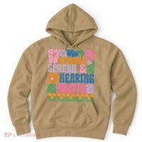 Boho Flower National Speech And Hearing Month SLP Therapist Hoodie thumb 0