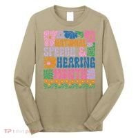 Boho Flower National Speech And Hearing Month SLP Therapist Long Sleeve Shirt thumb 0