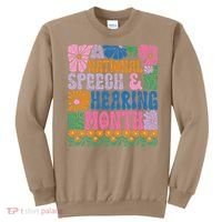 Boho Flower National Speech And Hearing Month SLP Therapist Sweatshirt thumb 0