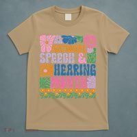 Boho Flower National Speech And Hearing Month SLP Therapist T-Shirt thumb 5