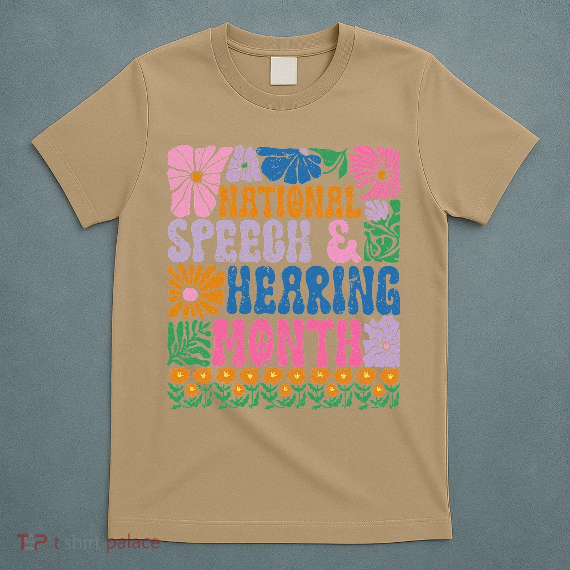 Boho Flower National Speech And Hearing Month SLP Therapist T-Shirt