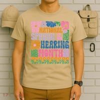 Boho Flower National Speech And Hearing Month SLP Therapist T-Shirt thumb 6