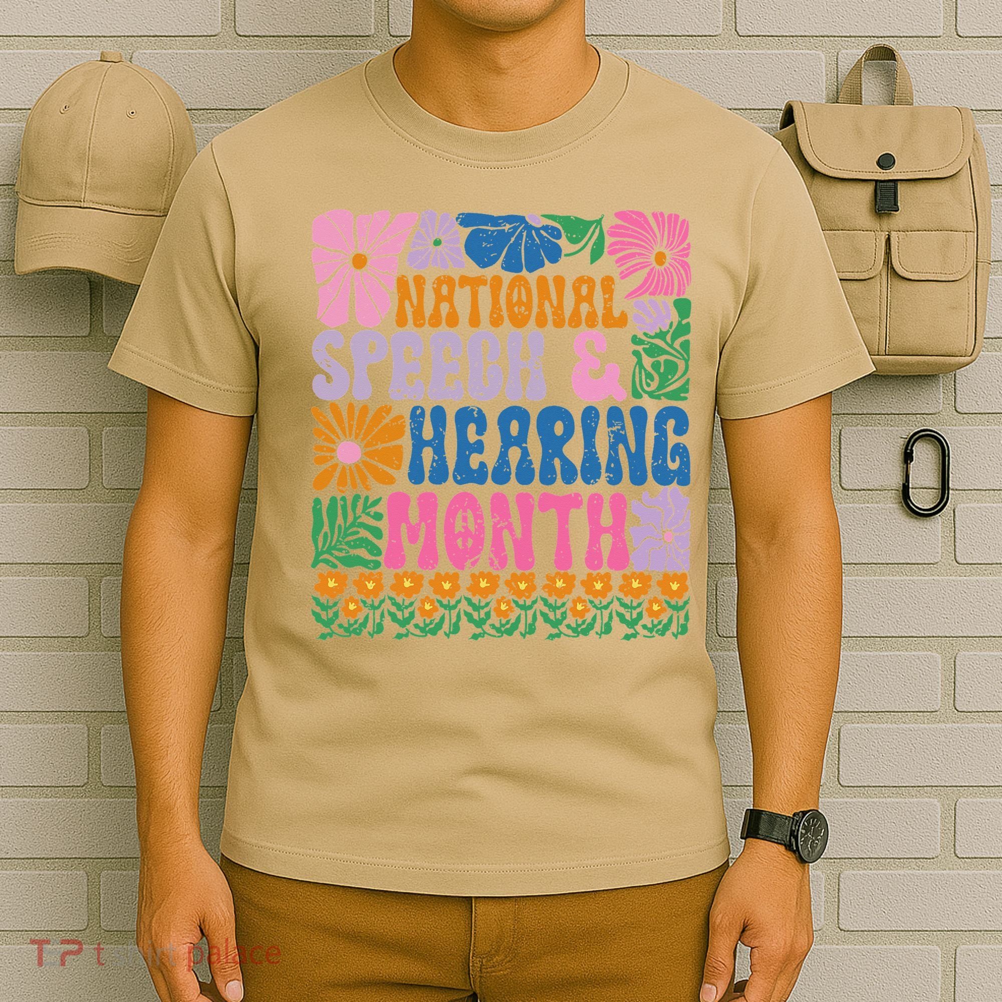 Boho Flower National Speech And Hearing Month SLP Therapist T-Shirt