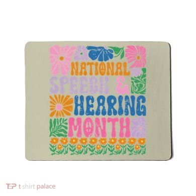 Boho Flower National Speech And Hearing Month SLP Therapist Mousepad