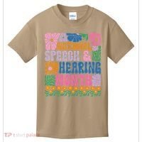 Boho Flower National Speech And Hearing Month SLP Therapist Kids T-Shirt thumb 0