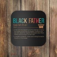 Black Father Noun Father Day Gifts Classic Coaster thumb 0