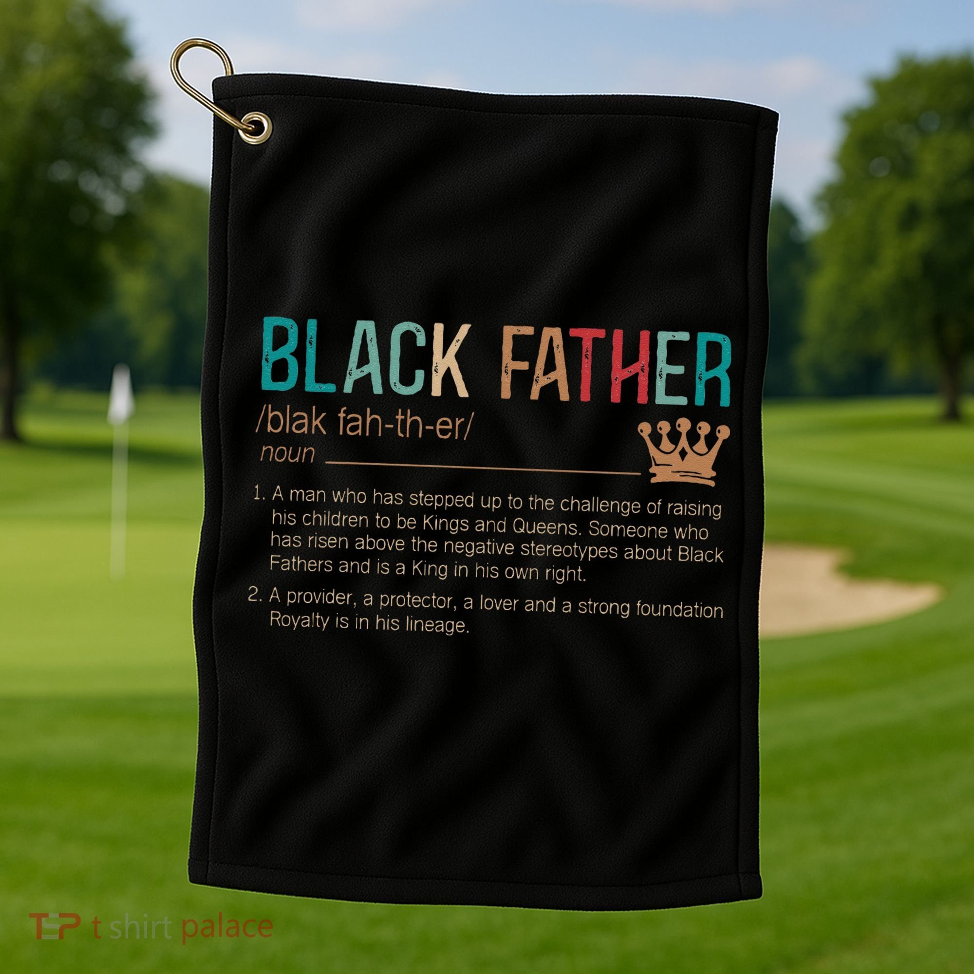 Black Father Noun Father Day Gifts Classic Golf Towel