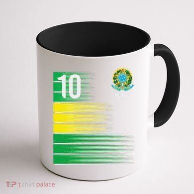 Brasil Flag Number 10 Brazil Soccer Coffee Mug back