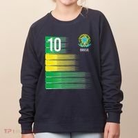 Brasil Flag Number 10 Brazil Soccer Women's Sweatshirt thumb 0
