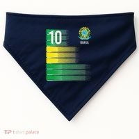 Brasil Flag Number 10 Brazil Soccer USA-Made Doggie Bandana thumb 0