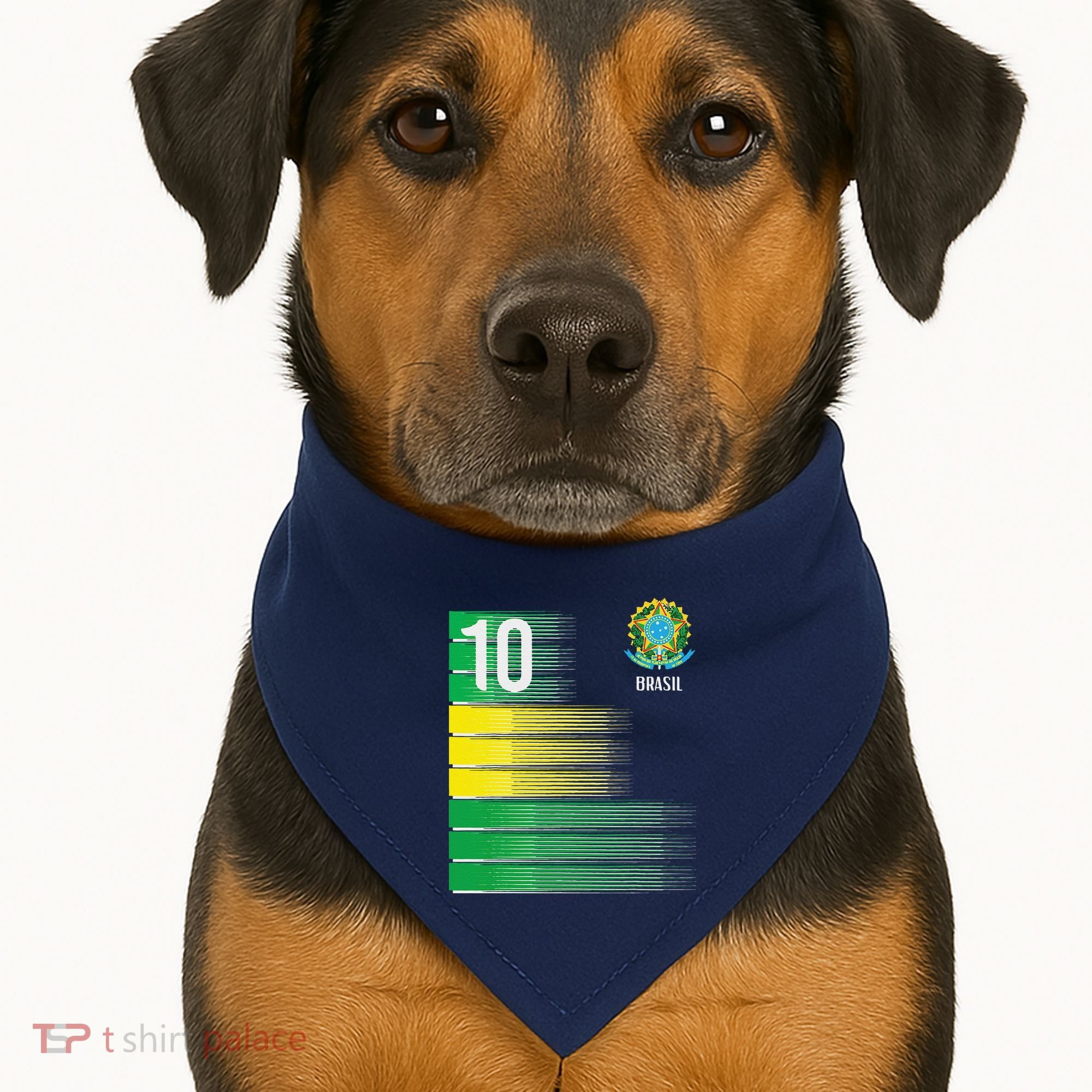 Brasil Flag Number 10 Brazil Soccer USA-Made Doggie Bandana