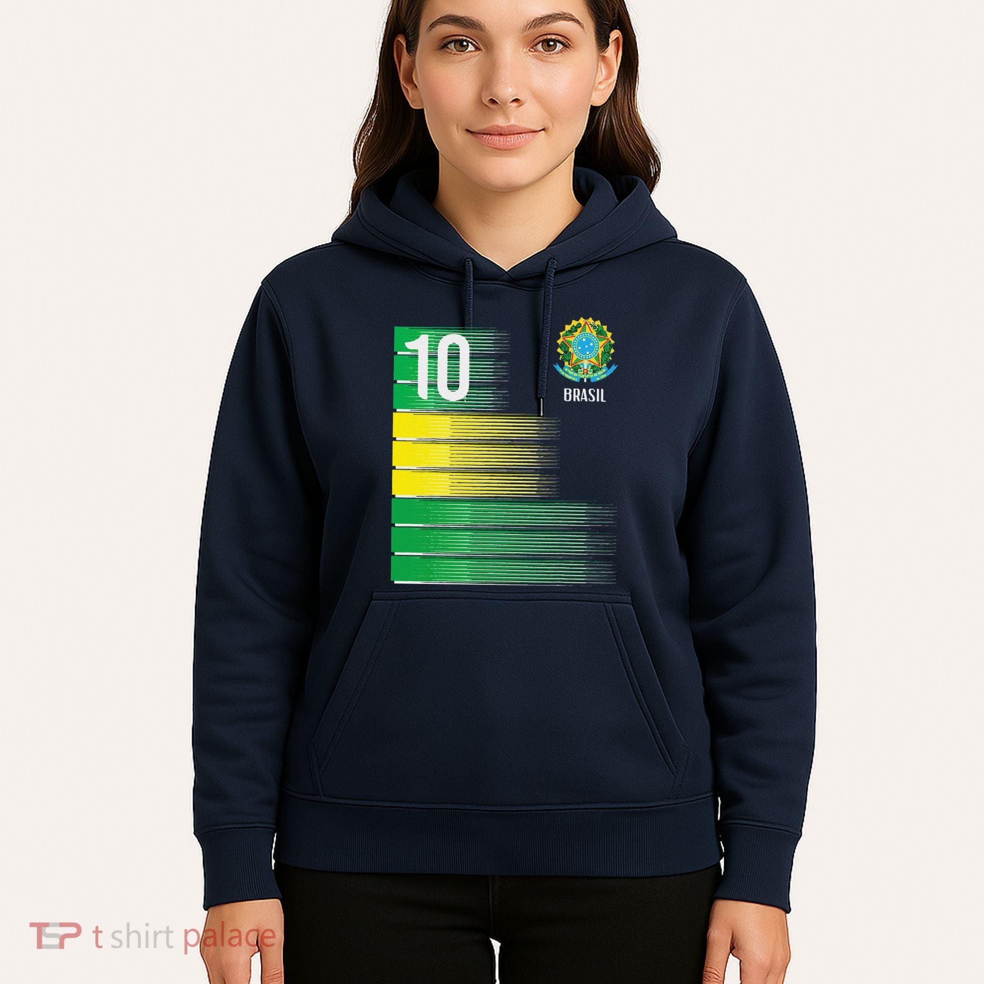 Brasil Flag Number 10 Brazil Soccer Hoodie