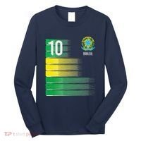 Brasil Flag Number 10 Brazil Soccer Long Sleeve Shirt thumb 0