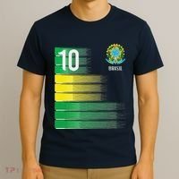 Brasil Flag Number 10 Brazil Soccer T-Shirt thumb 3