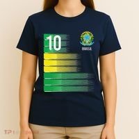 Brasil Flag Number 10 Brazil Soccer T-Shirt thumb 4