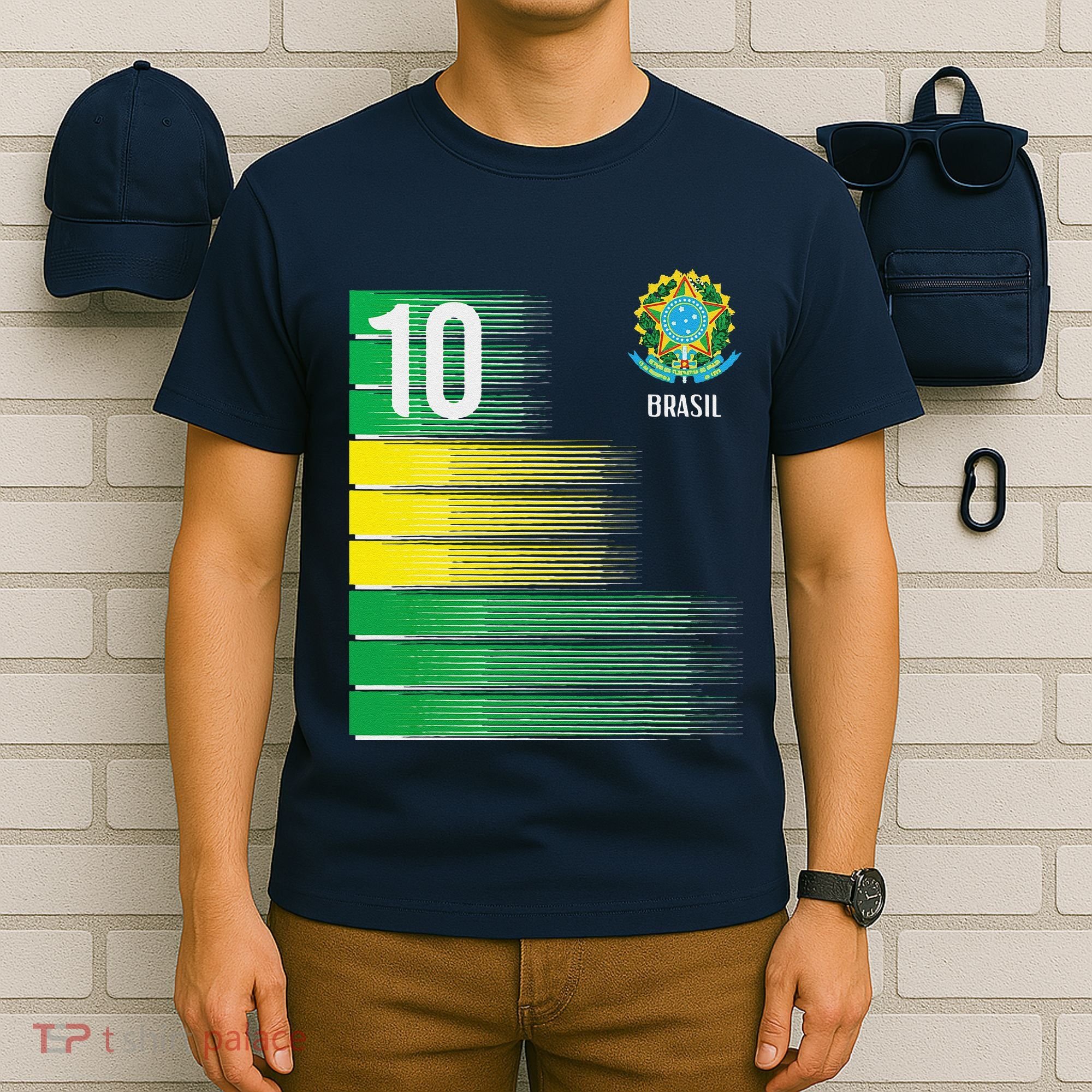 Brasil Flag Number 10 Brazil Soccer T-Shirt