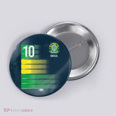 Brasil Flag Number 10 Brazil Soccer Button