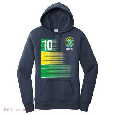 Brasil Flag Number 10 Brazil Soccer Women's Hoodie