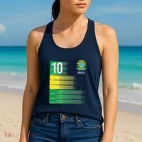 Brasil Flag Number 10 Brazil Soccer Women's Tank Top thumb 2
