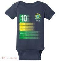 Brasil Flag Number 10 Brazil Soccer Baby Bodysuit thumb 0