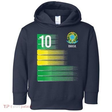 Brasil Flag Number 10 Brazil Soccer Toddler Hoodie