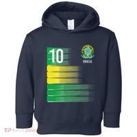 Brasil Flag Number 10 Brazil Soccer Toddler Hoodie thumb 0