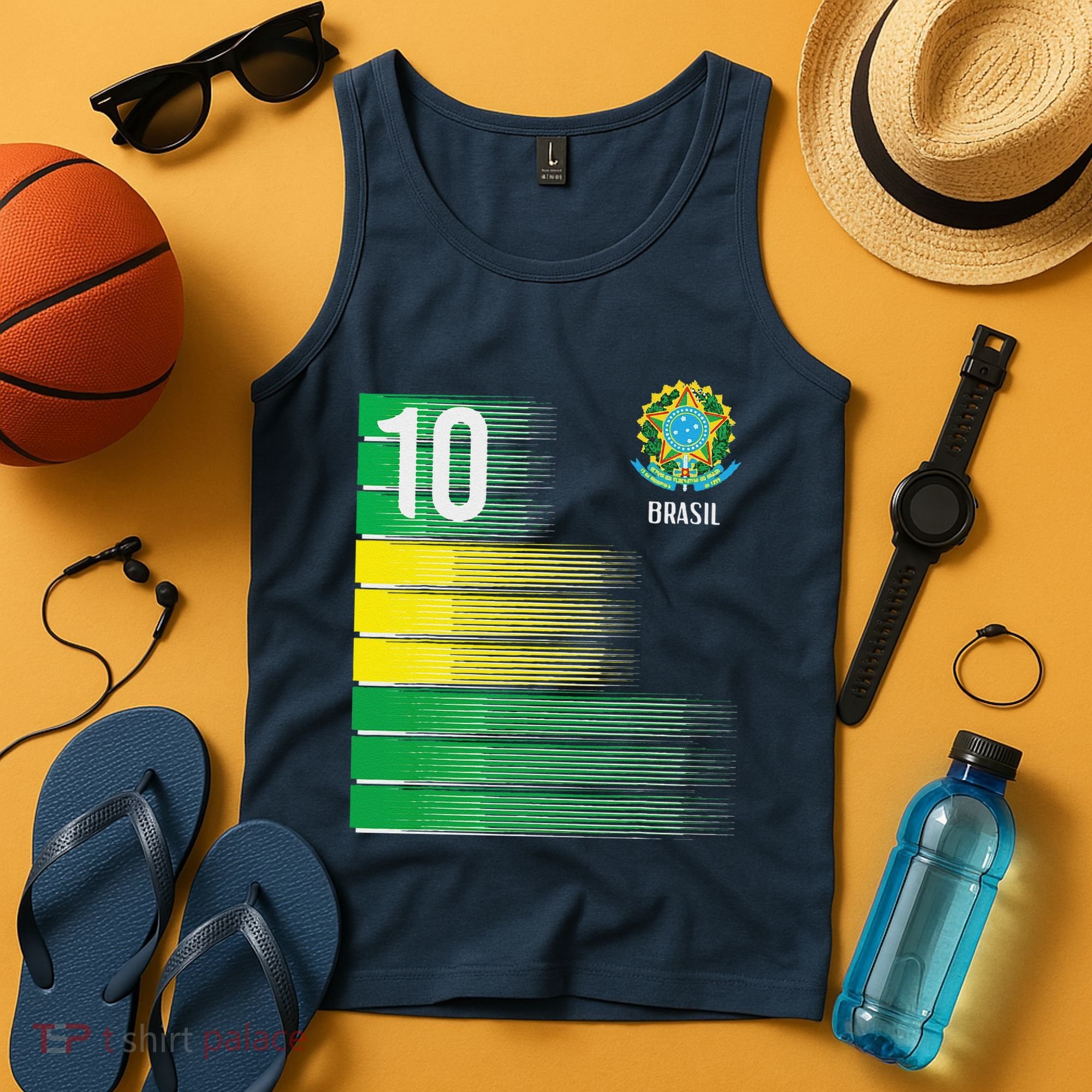 Brasil Flag Number 10 Brazil Soccer Tank Top