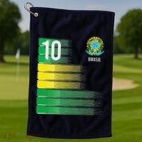 Brasil Flag Number 10 Brazil Soccer Golf Towel thumb 1