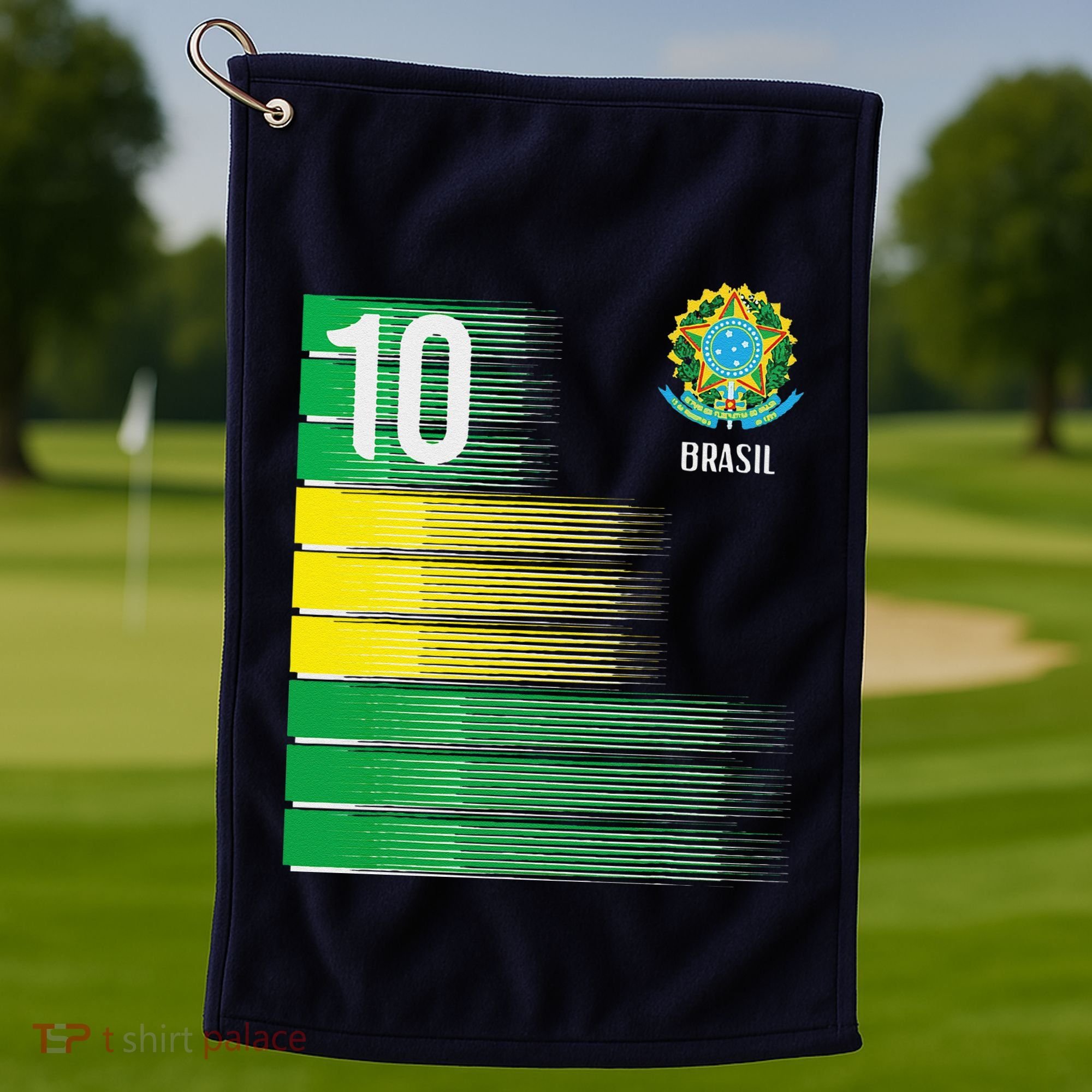 Brasil Flag Number 10 Brazil Soccer Golf Towel
