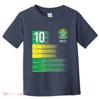 Brasil Flag Number 10 Brazil Soccer Toddler T-Shirt thumb 0