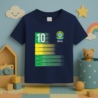 Brasil Flag Number 10 Brazil Soccer Toddler T-Shirt thumb 3