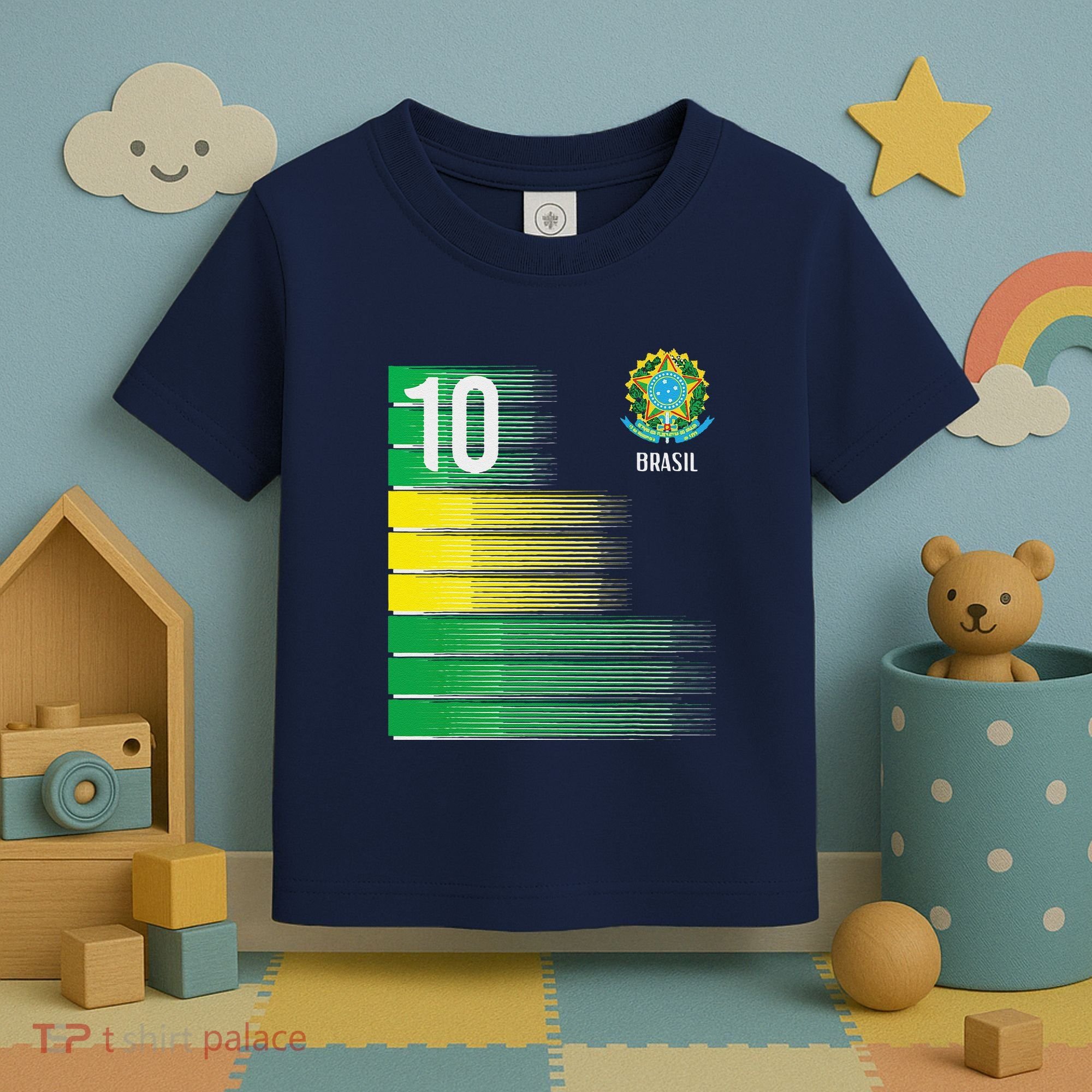 Brasil Flag Number 10 Brazil Soccer Toddler T-Shirt