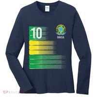 Brasil Flag Number 10 Brazil Soccer Women's Long Sleeve Shirt thumb 0