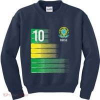 Brasil Flag Number 10 Brazil Soccer Kids Sweatshirt thumb 0