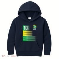 Brasil Flag Number 10 Brazil Soccer Kids Hoodie thumb 0