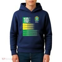 Brasil Flag Number 10 Brazil Soccer Kids Hoodie thumb 4