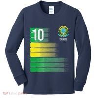 Brasil Flag Number 10 Brazil Soccer Kids Long Sleeve Shirt thumb 0