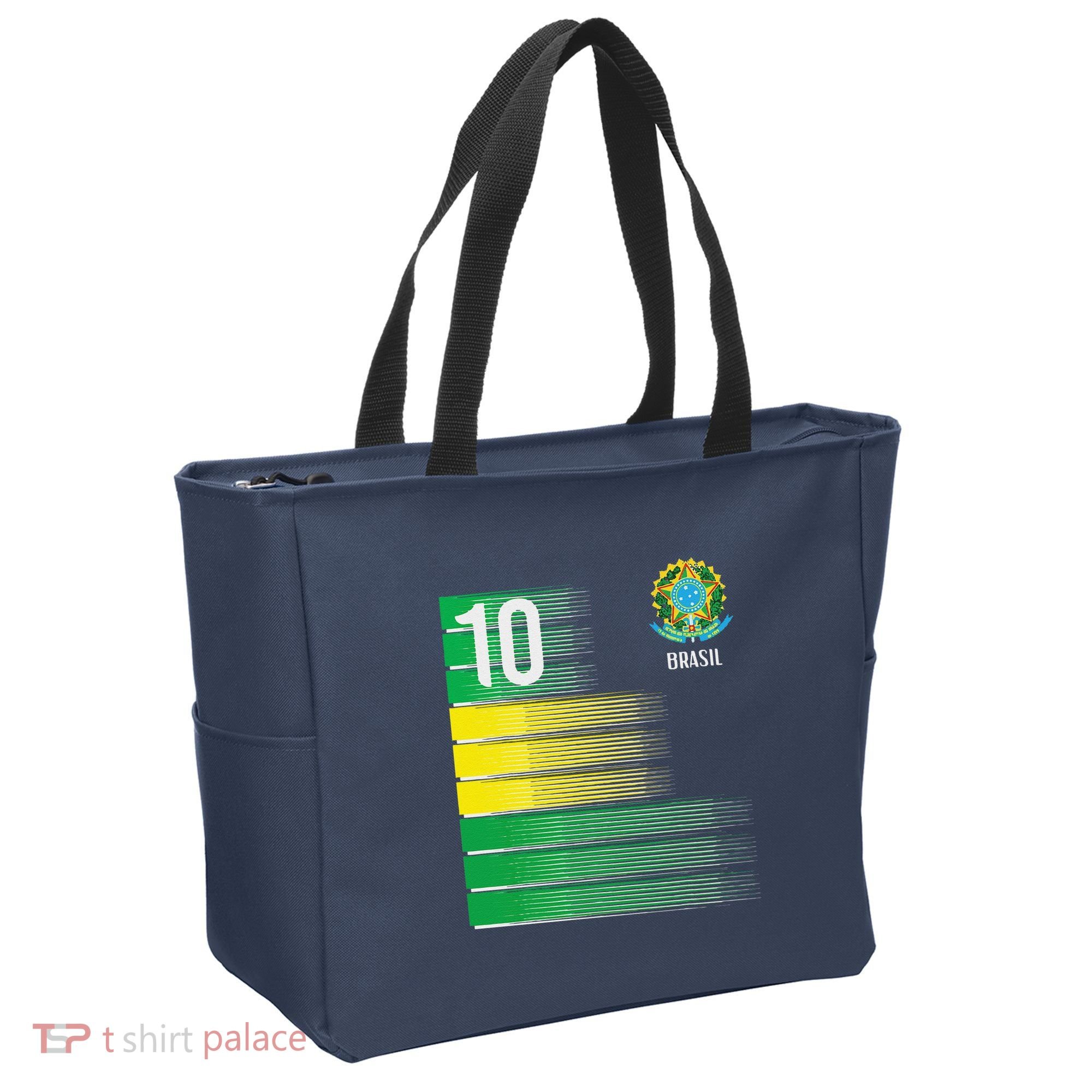 Brasil Flag Number 10 Brazil Soccer Tote Bag