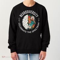 Brain Floral Neurodiversity Celebrate The Spectrum Autism Women's Sweatshirt thumb 0