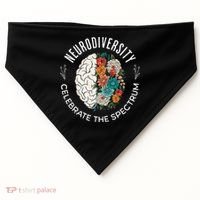Brain Floral Neurodiversity Celebrate The Spectrum Autism USA-Made Doggie Bandana thumb 0