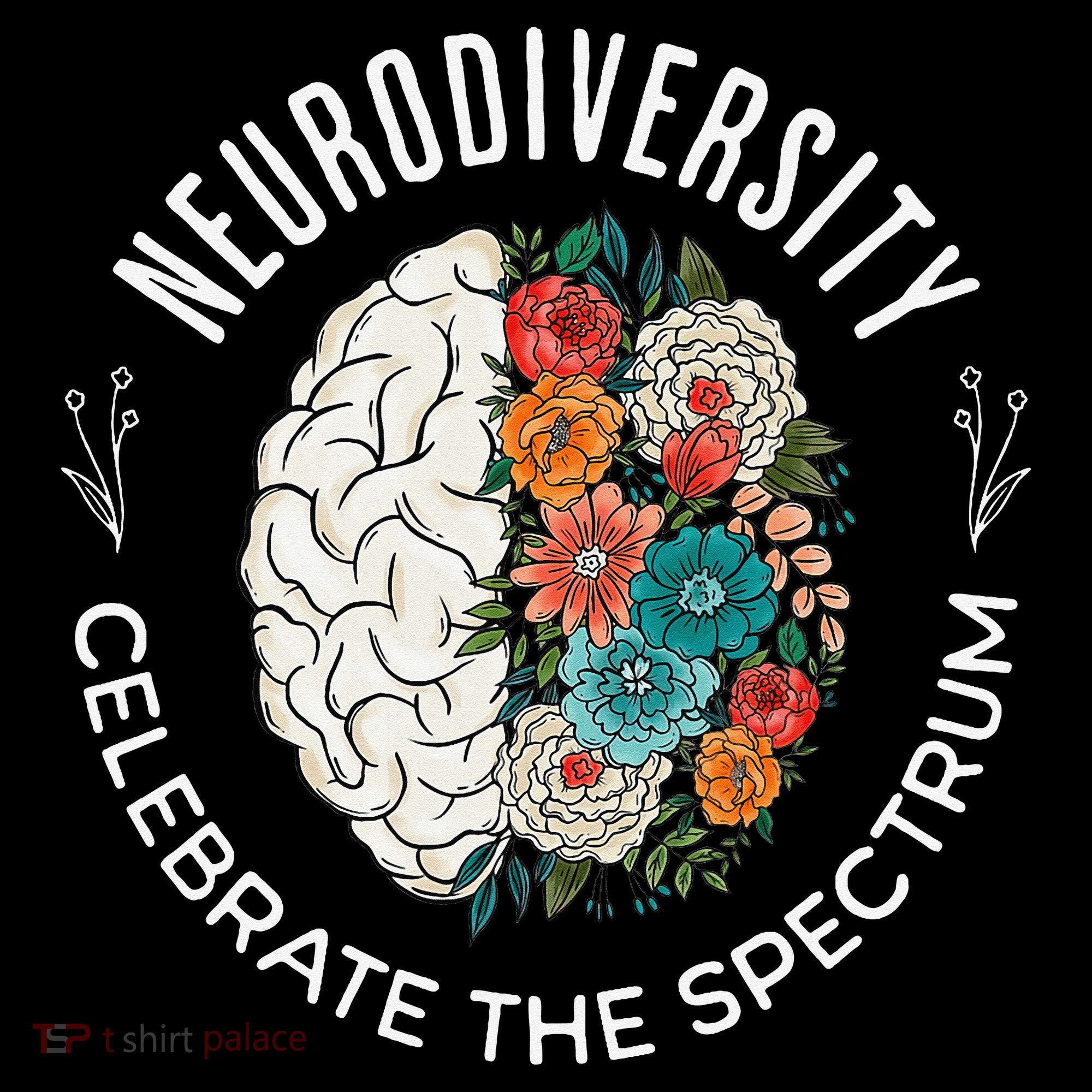 Brain Floral Neurodiversity Celebrate The Spectrum Autism Coffee Mug