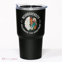 Brain Floral Neurodiversity Celebrate The Spectrum Autism Tumbler thumb 0