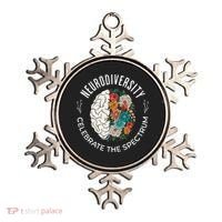 Brain Floral Neurodiversity Celebrate The Spectrum Autism Ornament thumb 0