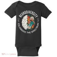 Brain Floral Neurodiversity Celebrate The Spectrum Autism Baby Bodysuit thumb 0