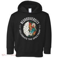 Brain Floral Neurodiversity Celebrate The Spectrum Autism Toddler Hoodie thumb 0