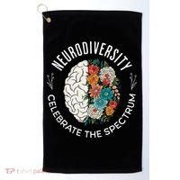 Brain Floral Neurodiversity Celebrate The Spectrum Autism Golf Towel thumb 0